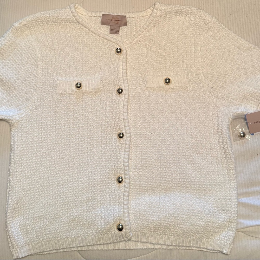🆕 French Connection Cream Textured Cardigan